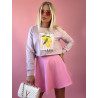 Lawendowa Bluza Damska z Cytrynami i Napisem „Limoni, amore e Loui.” - M/L