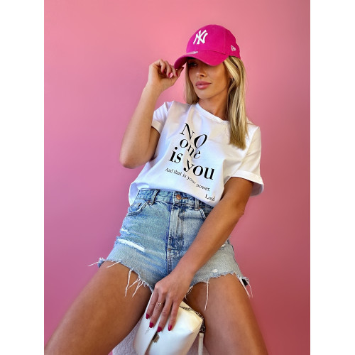 Biały T-shirt Damski z...
