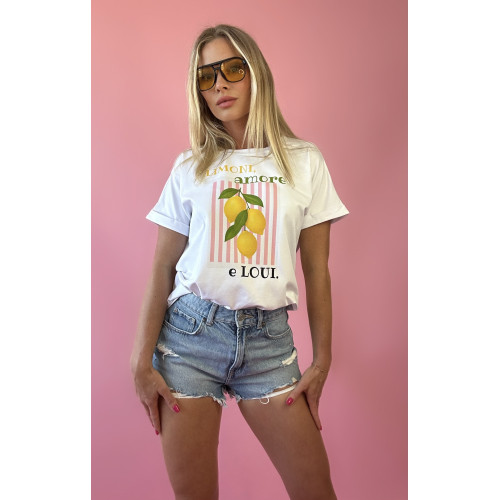 Biały T-shirt Damski z...