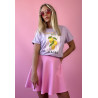 Lawendowy T-shirt damski z cytrynami i napisem „Limoni, amore e Loui.”