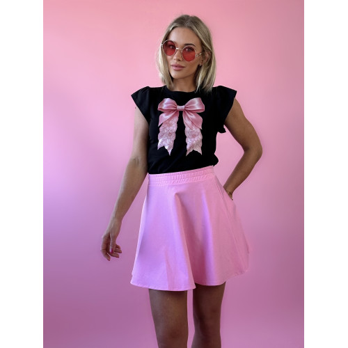 Czarny T-shirt Damski z...