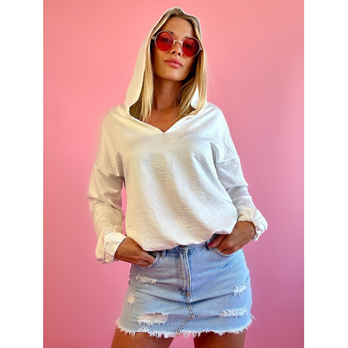 Satynowa Bluza Z Kapturem W...