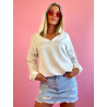 Satynowa Bluza Z Kapturem W Kolorze Ecru L/XL