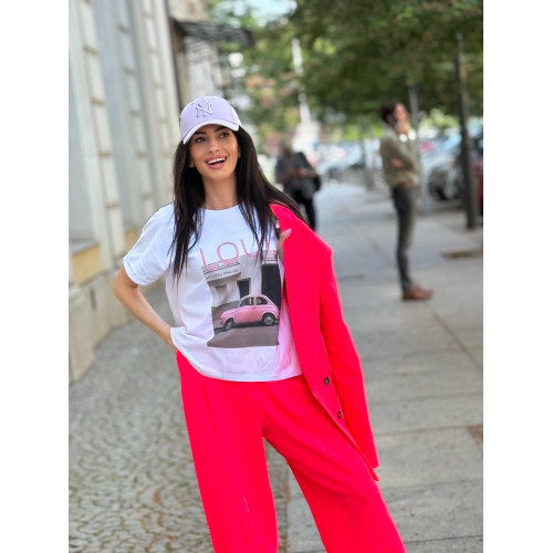 Biały T-shirt Damski z...