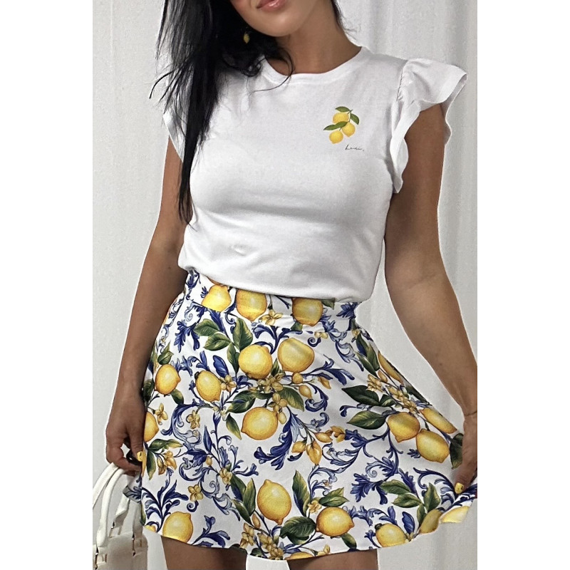 T-shirt z cytrynowym nadrukiem S