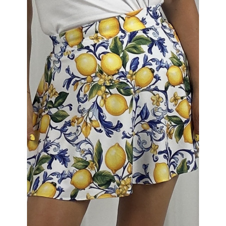 Spódniczka w cytryny „Sycylia” – rozkloszowana L-XL