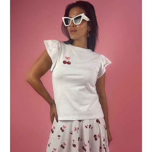 Biały t-shirt damski...